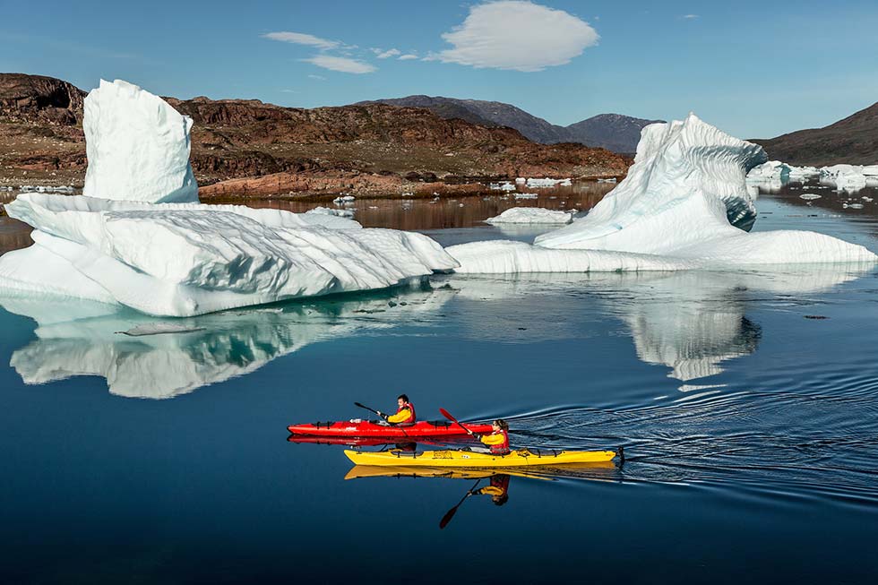 Kayak nel fiordo di Sermilik - Groenlandia meridionale